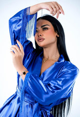 LUXURY BLUE SATIN PAJAMA SET